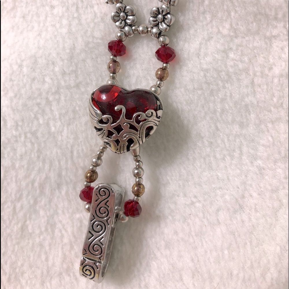 Ruby Red Heart Flexi Badge Holder